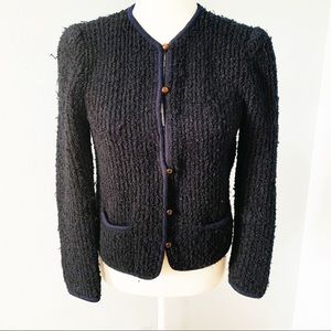 Vintage Jacobsons Black Cable Knit Cardigan Sz Sm
